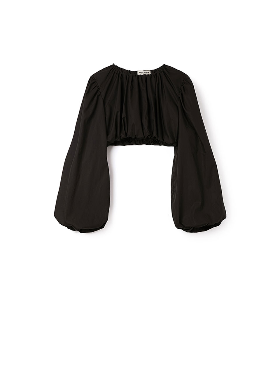 Milkwhite Cropped Balloon Top Black