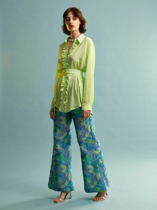 Ananke Amaya Ruffle Green Shirt