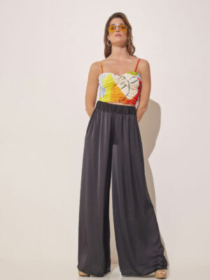 The Knls Rhea Silk Satin Pants Black