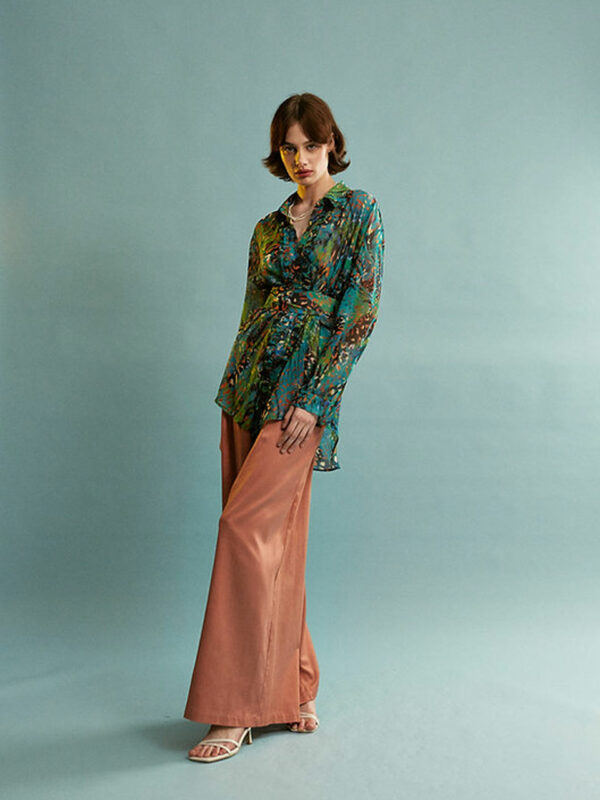 Ananke Linda Leopard Ruffle Shirt