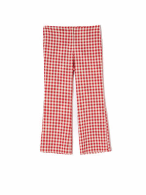 Milkwhite Plaid Pants Red