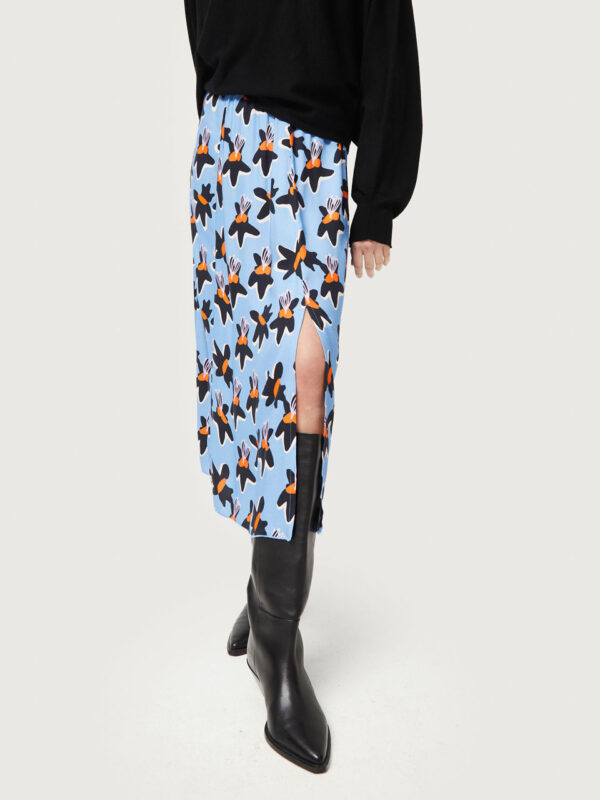 Compania Fantastica Blue Calatea Midi Skirt - Image 2