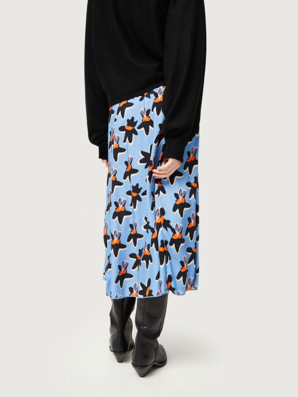 Compania Fantastica Blue Calatea Midi Skirt - Image 3