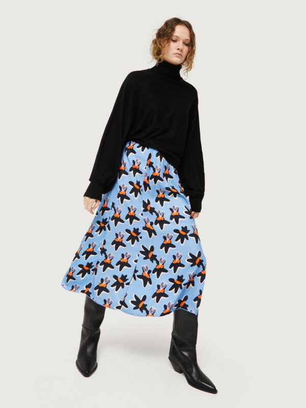 Compania Fantastica Blue Calatea Midi Skirt - Image 5