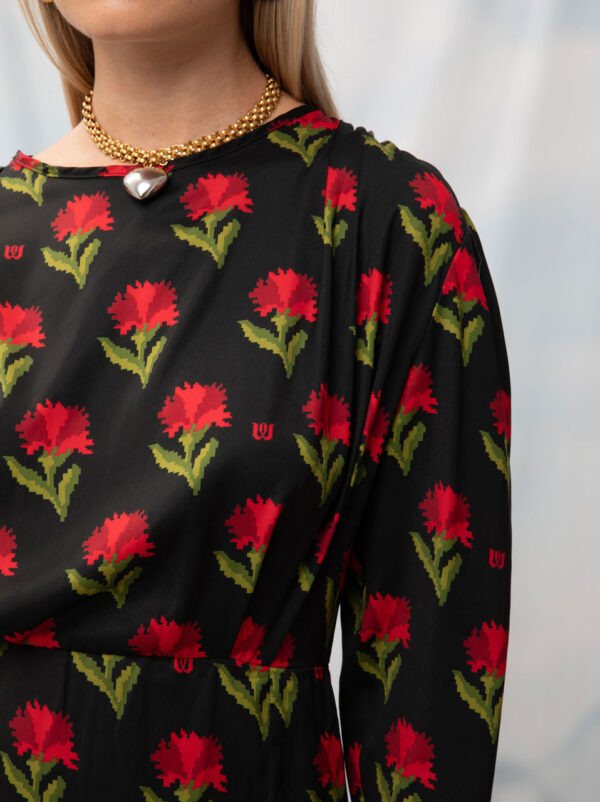 We are Midi Dress Carnations Black