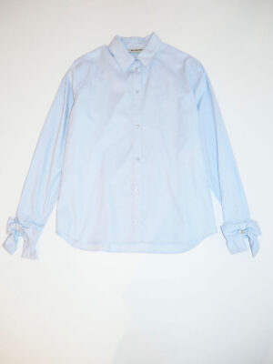Milkwhite Oversized Bow Shirt Baby Blue