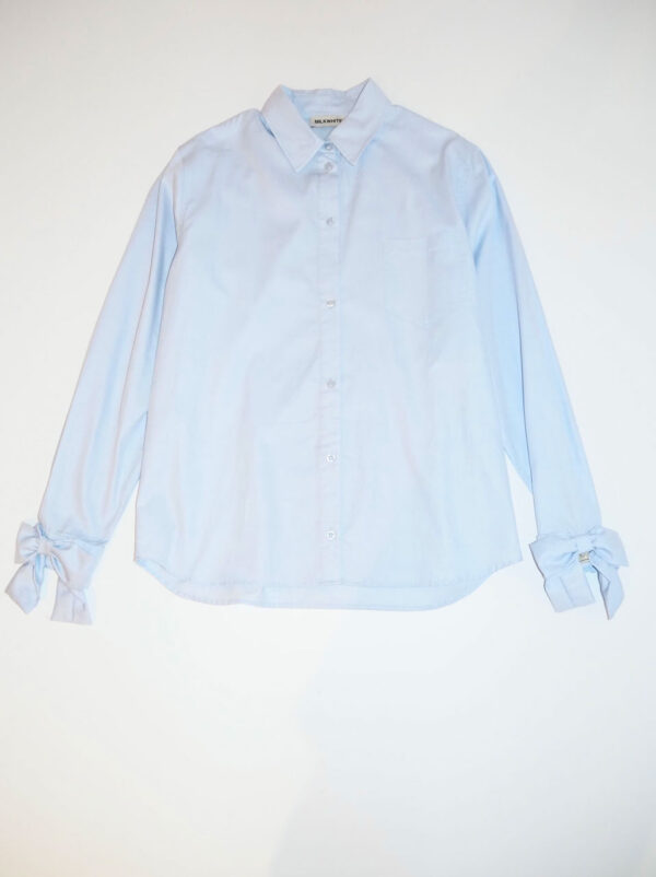Milkwhite Oversized Bow Shirt Baby Blue