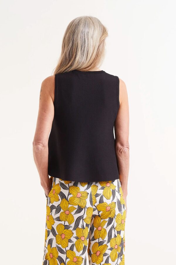 Compania Fantastica Black Knit Flared Top