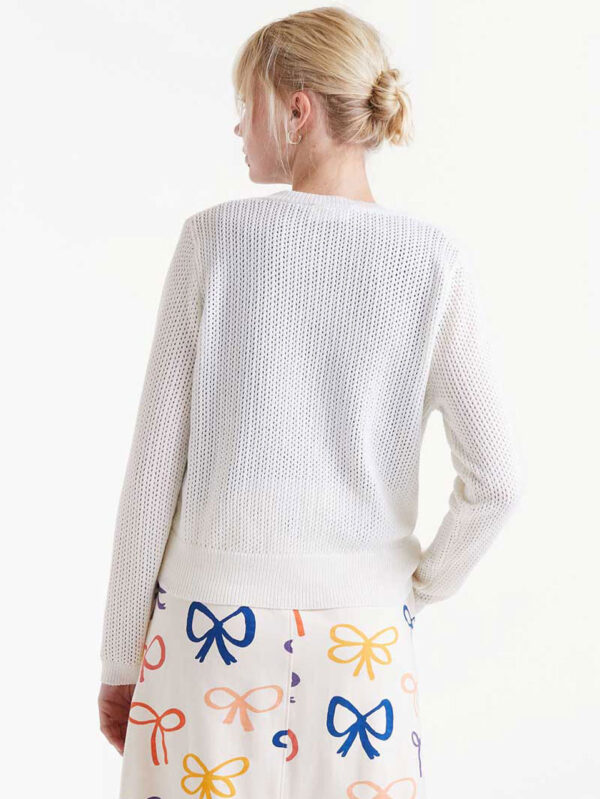 Compania Fantastica White Open Knit Cardigan