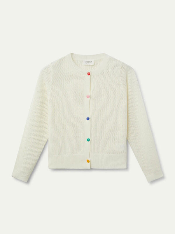 Compania Fantastica White Open Knit Cardigan
