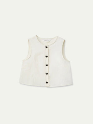 Compania Fantastica White Buttoned Sleeveless Top