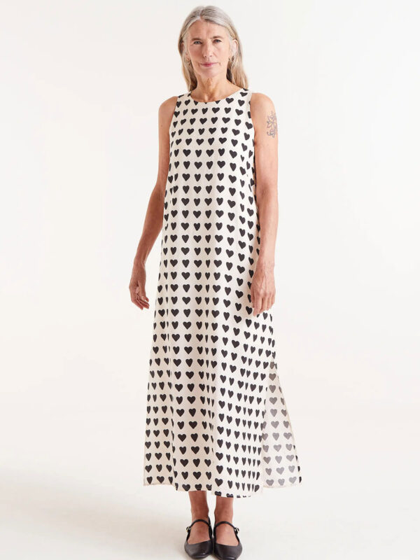 Compania Fantastica Long Dress with Heart Print