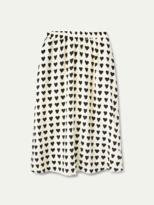 Midi skirt with heart print