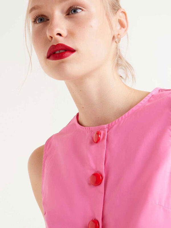Compania Fantastica Pink Button Down Top