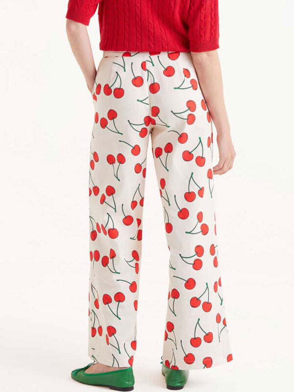 Compania Fantastica Straight Trousers with Cherry Print