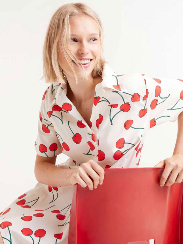 Compania Fantastica Short Cherry Print Dress