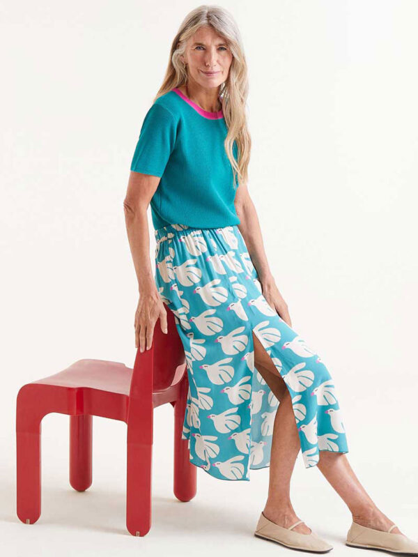 Compania Fantastica Skirt with Dove Print