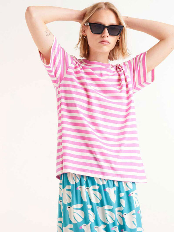 Compania Fantastica Pink Striped T-shirt