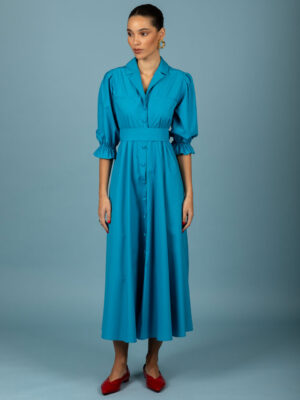 Chaton Marco Sleeve Dress Petrol
