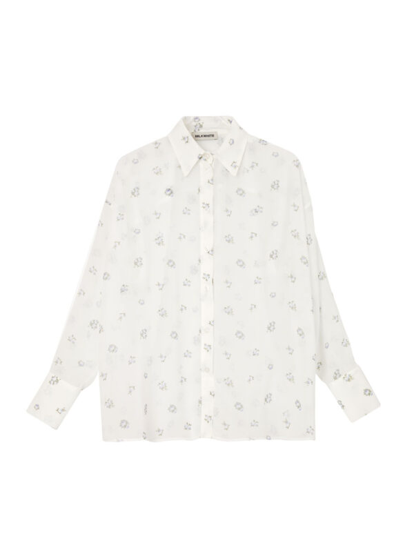 Milkwhite Floral Shirt Blue