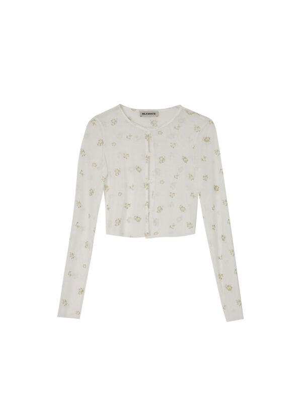 Milkwhite Mesh Cardigan Green
