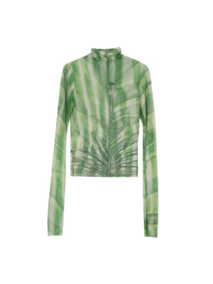 Milkwhite Printed Mesh Top Green