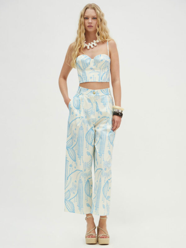 Hemithea Charis Top White Blue