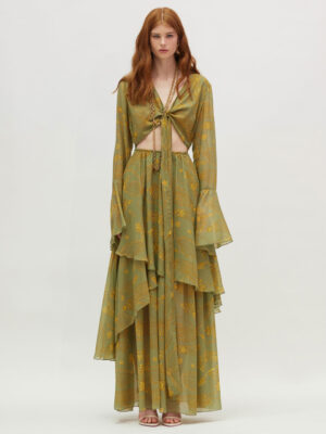 Hemithea Gloria Dress Gold Green