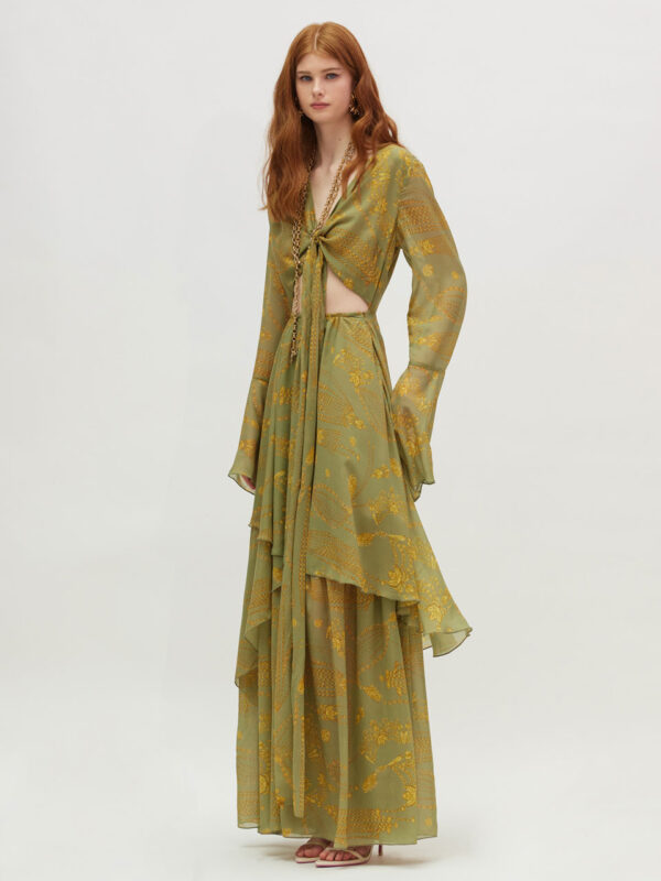 Hemithea Gloria Dress Gold Green