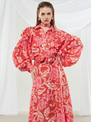 Ananke Camellia Ruffle Printed Shirt