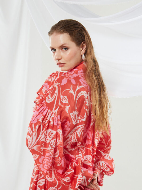 Ananke Camellia Ruffle Printed Shirt