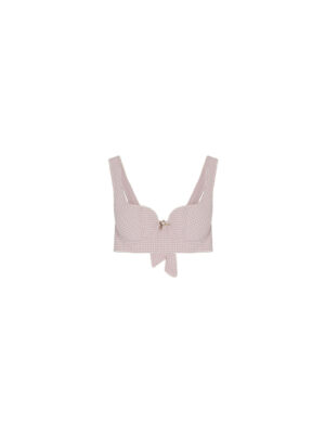Milkwhite Bustier Top Check Pink
