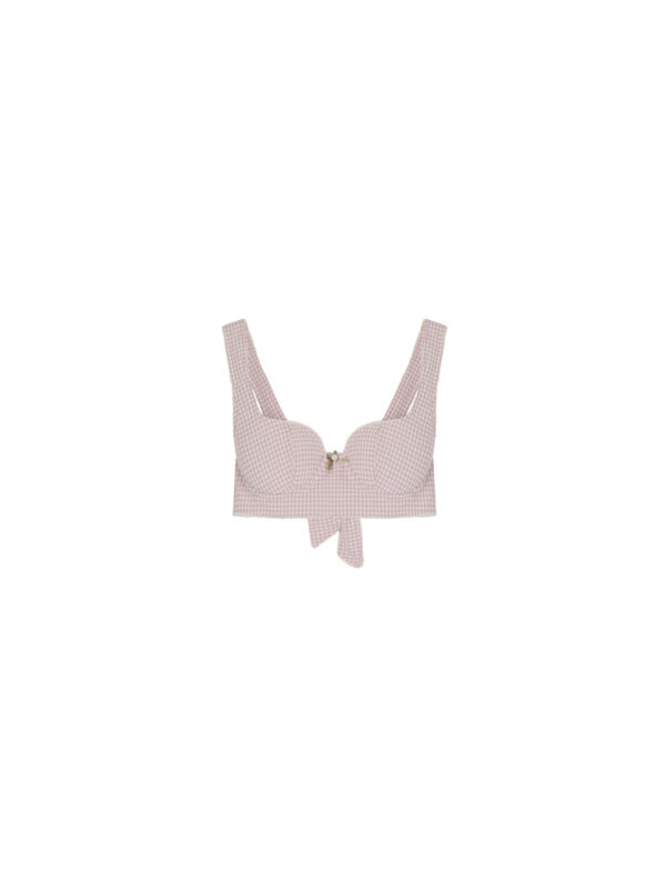 Milkwhite Bustier Top Check Pink