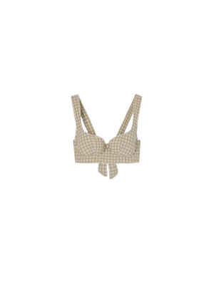 Milkwhite Bustier Top Check Green