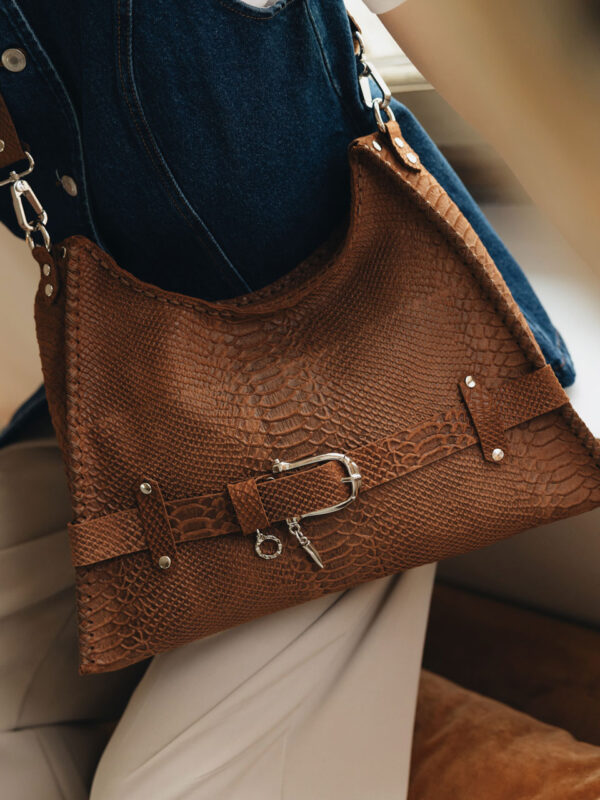 Individual Art Leather "Together in electric dreams" Bag Chocolate suede