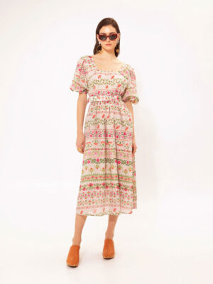 We are Square-neck Midi Dress Folklore