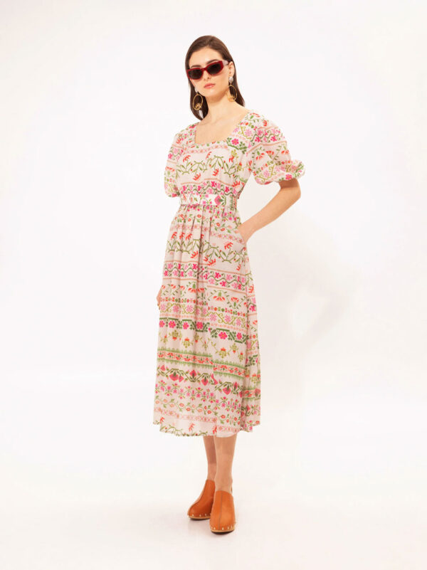 We are Square-neck Midi Dress Folklore