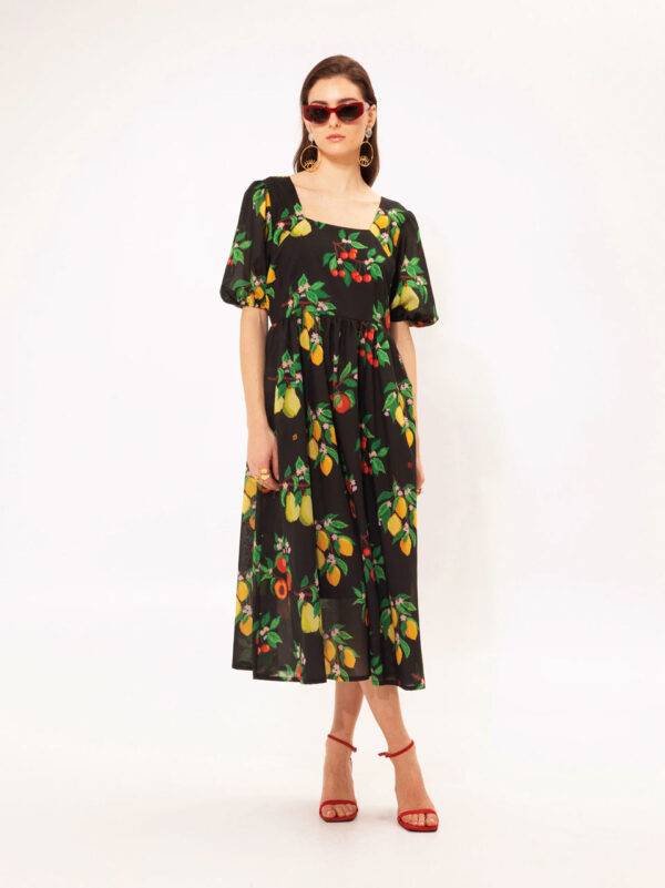 We are Square-neck Midi Dress Fruits