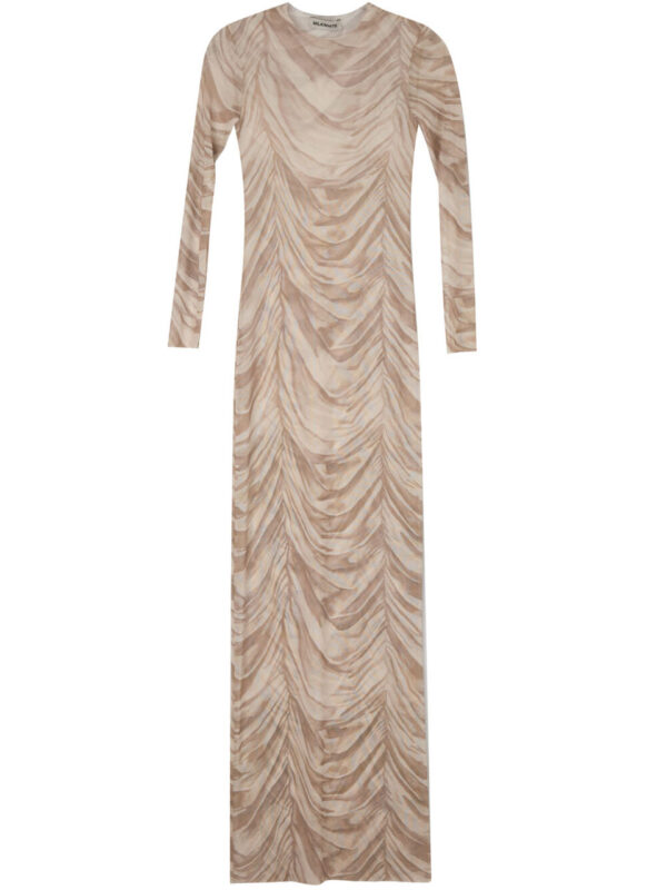 Milkwhite Printed Mesh Dress Beige