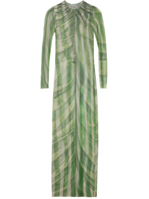 Milkwhite Printed Mesh Dress Green