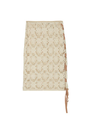 Milkwhite Midi Crochet Skirt