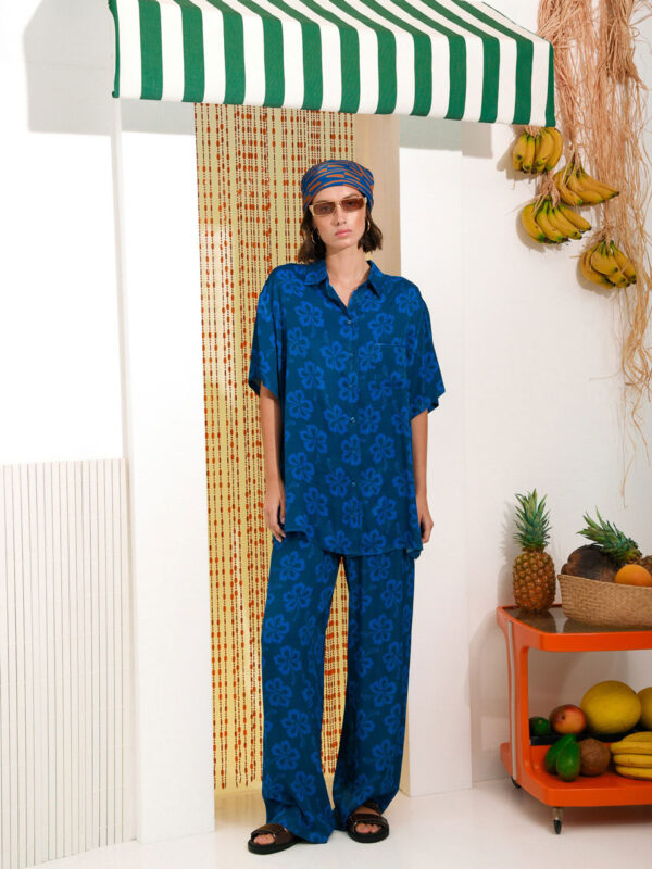 Arpyes Hibiscus Shirt Blue
