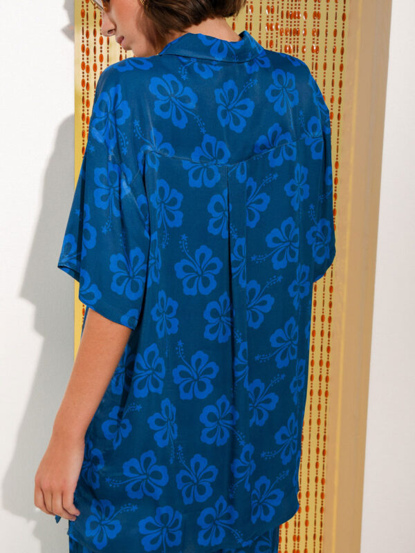 Arpyes Hibiscus Shirt Blue