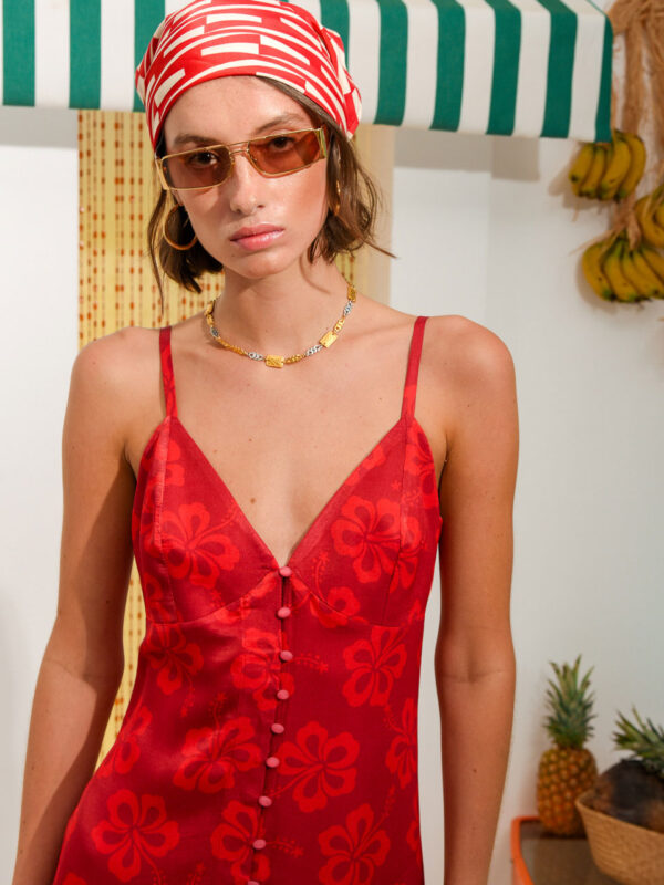 Arpyes Hibiscus Dress Red
