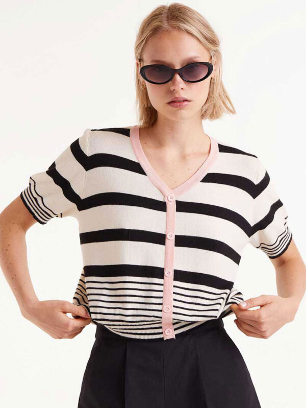 Compania Fantastica Black Striped Top