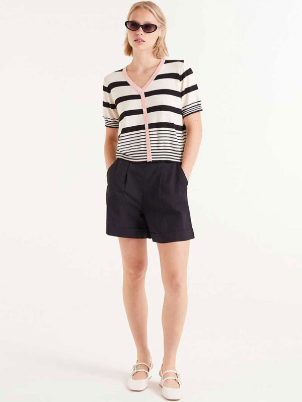 Compania Fantastica Black Striped Top