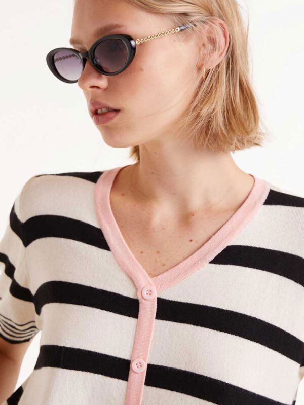 Compania Fantastica Black Striped Top