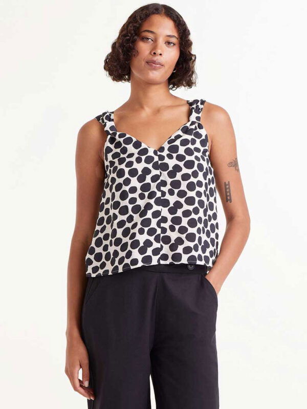 Compania Fantastica Black Striped Top - Image 2