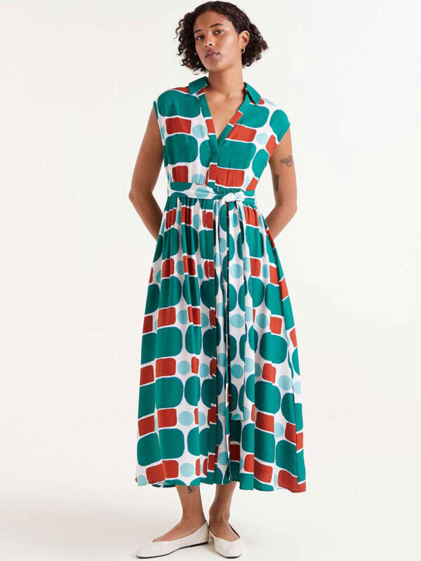 Compania Fantastica Pepper Mint Printed Long Dress