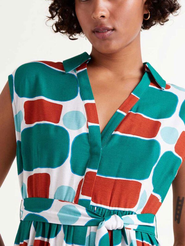 Compania Fantastica Pepper Mint Printed Long Dress